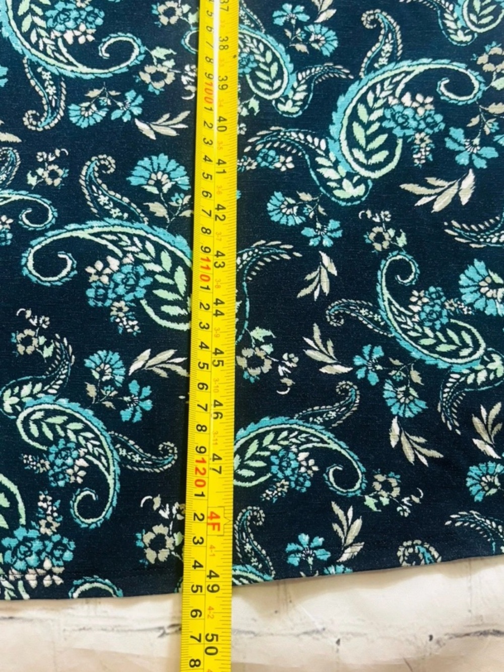 J. Jill Pleated V-Back Long Maxi Dress In Navy Blue Tapestry Paisley Size Medium - Picture 9 of 10